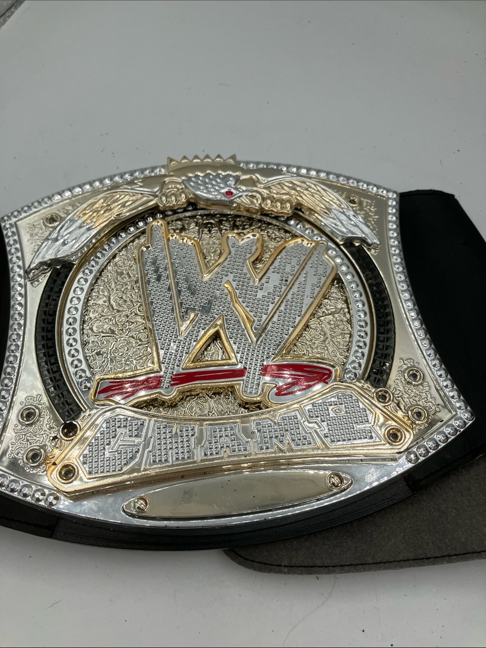 WWE Replica spinning John Cena Championship Belt - Silver, Gold & Red